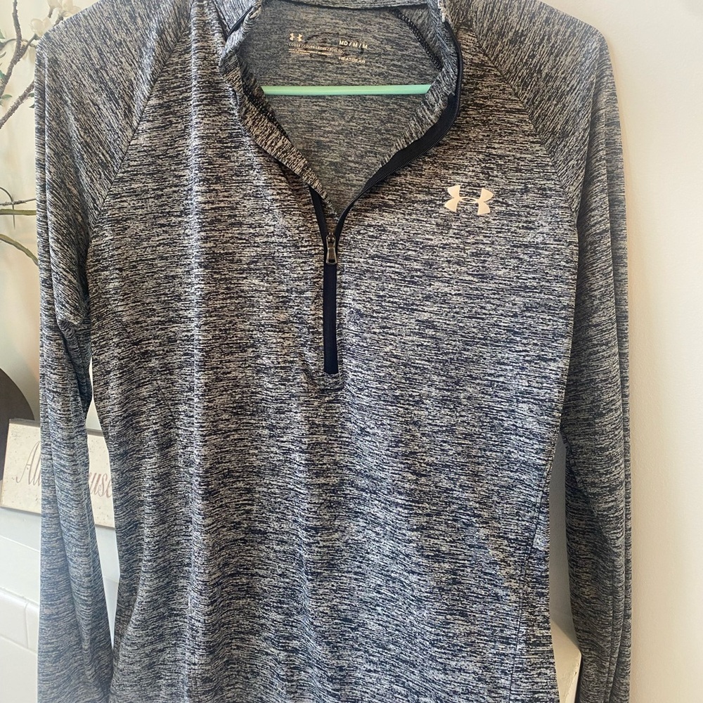 Under Armour Black and White Quarter-Zip Pullover